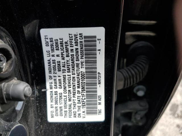 2021 HONDA CIVIC EXL - 19XFC1F76ME010007