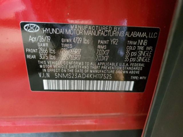 2019 HYUNDAI SANTA FE S - 5NMS23AD4KH117525