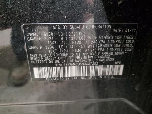 2022 SUBARU ASCENT PRE - 4S4WMACD5N3437383