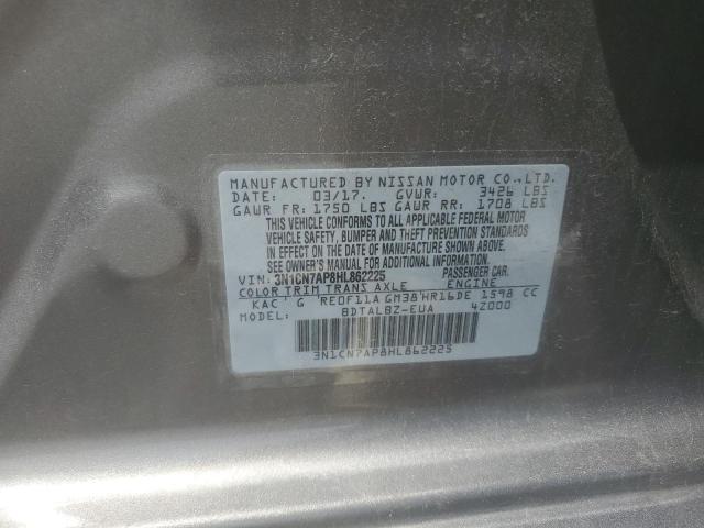 2017 NISSAN VERSA S - 3N1CN7AP8HL862225