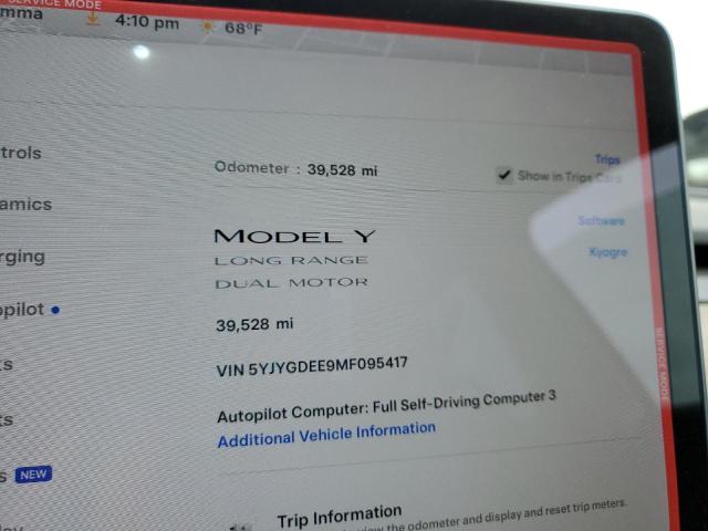 2021 TESLA MODEL Y - 5YJYGDEE9MF095417