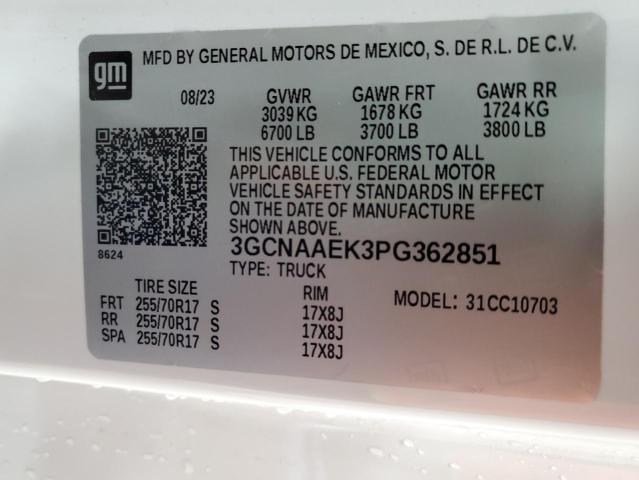 2023 CHEVROLET SILVERADO - 3GCNAAEK3PG362851