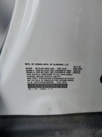 2018 HONDA PILOT EXL 5FNYF5H56JB020304