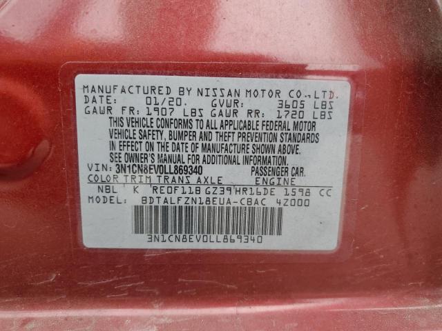 2020 NISSAN VERSA SV - 3N1CN8EV0LL869340