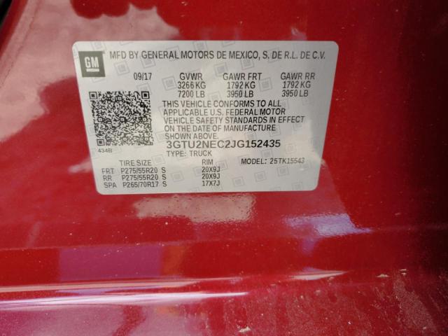 2018 GMC SIERRA K15 3GTU2NEC2JG152435