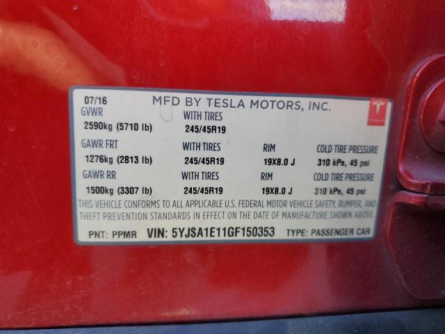 2016 TESLA MODEL S - 5YJSA1E11GF150353