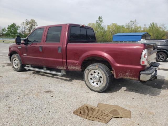 FORD F250 SUPER 2005 maroon crew pic diesel 1FTSW20P65EC10371 photo #3