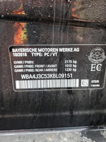 2019 BMW 430XI GRAN WBA4J3C53KBL09151
