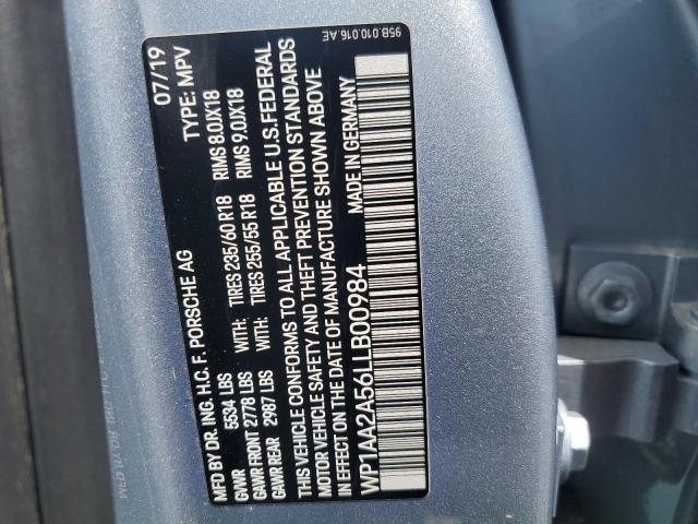 2020 PORSCHE MACAN WP1AA2A56LLB00984