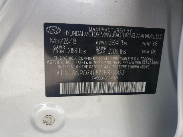 2018 HYUNDAI ELANTRA SE 5NPD74LF7JH340853