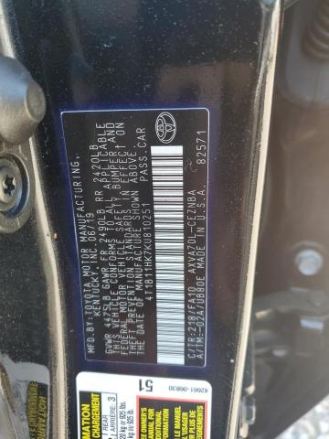 2019 TOYOTA CAMRY L - 4T1B11HK7KU810251