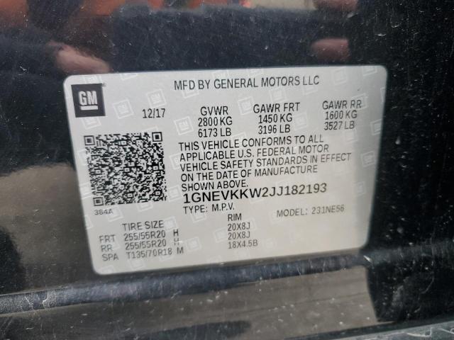 2018 CHEVROLET TRAVERSE H 1GNEVKKW2JJ182193