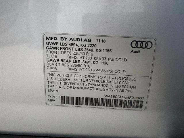 2017 AUDI Q3 PREMIUM - WA1ECCFS0HR011637