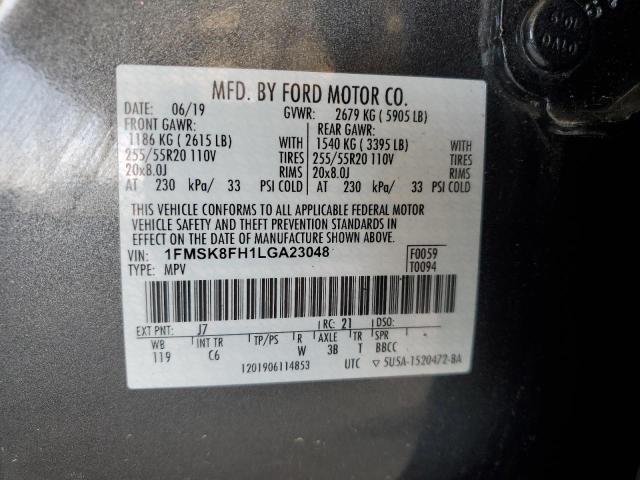 2020 FORD EXPLORER L 1FMSK8FH1LGA23048