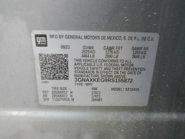 2024 CHEVROLET EQUINOX LT 3GNAXKEG9RS155872