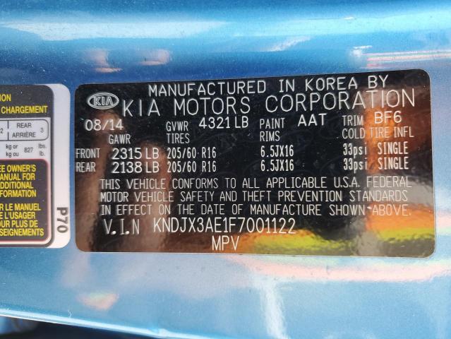 2015 KIA SOUL EV KNDJX3AE1F7001122