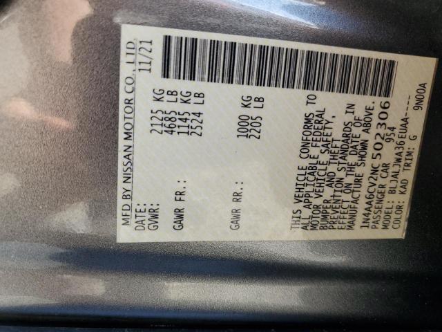 2022 NISSAN MAXIMA SV 1N4AA6CV2NC502306