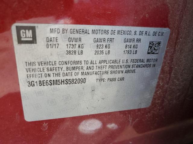2017 CHEVROLET CRUZE LT - 3G1BE6SM5HS582090