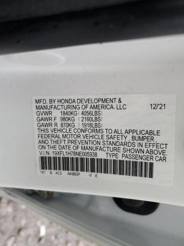 2022 HONDA CIVIC EXL - 19XFL1H78NE005938