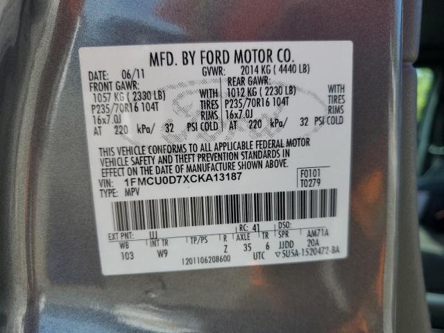 2012 FORD ESCAPE XLT - 1FMCU0D7XCKA13187