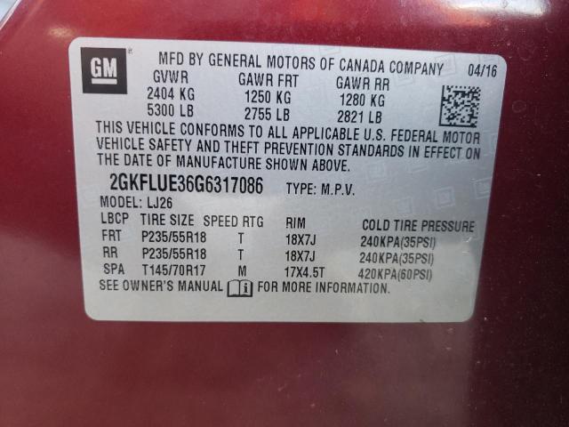 2016 GMC TERRAIN SL - 2GKFLUE36G6317086