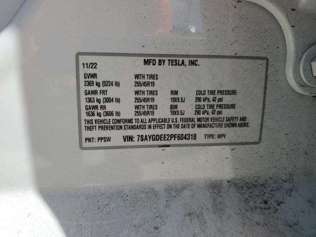 2023 TESLA MODEL Y - 7SAYGDEE2PF604318