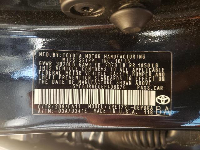 2016 TOYOTA COROLLA L - 5YFBURHE0GP408676