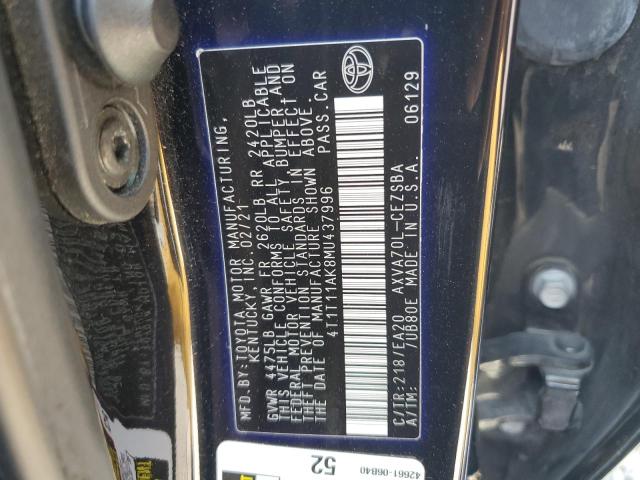 2021 TOYOTA CAMRY SE - 4T1T11AK8MU437996