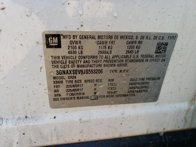 2018 CHEVROLET EQUINOX LT - 3GNAXSEV8JS553206