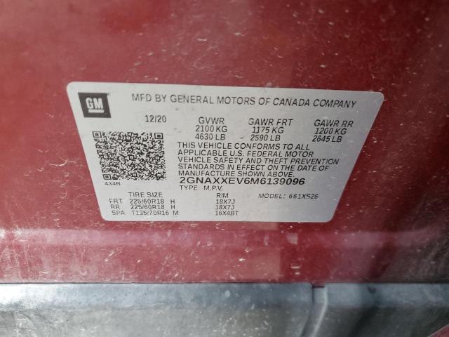 2021 CHEVROLET EQUINOX PR - 2GNAXXEV6M6139096