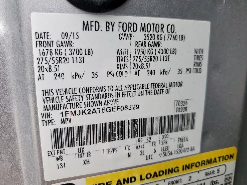 2016 FORD EXPEDITION 1FMJK2AT5GEF08329
