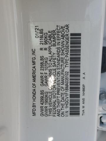 2021 HONDA ACCORD LX - 1HGCV1F18MA035102