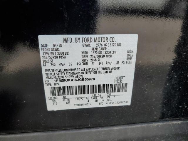 2018 FORD EXPLORER X 1FM5K8DH8JGB55978