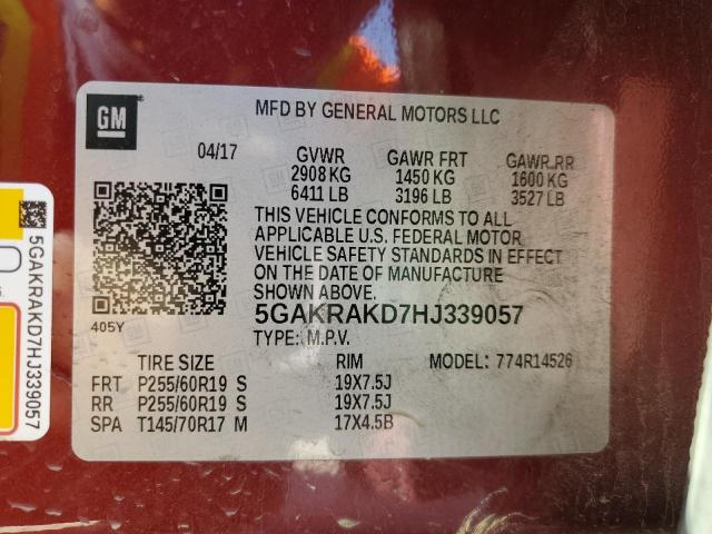 2017 BUICK ENCLAVE - 5GAKRAKD7HJ339057