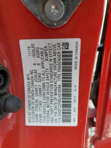 2020 HONDA CIVIC LX - 2HGFC2F6XLH516084