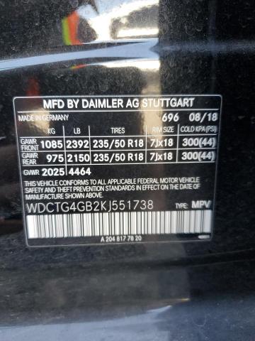 2019 MERCEDES-BENZ GLA 250 4M WDCTG4GB2KJ551738