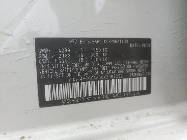 2019 SUBARU IMPREZA - 4S3GKAA60K3607292