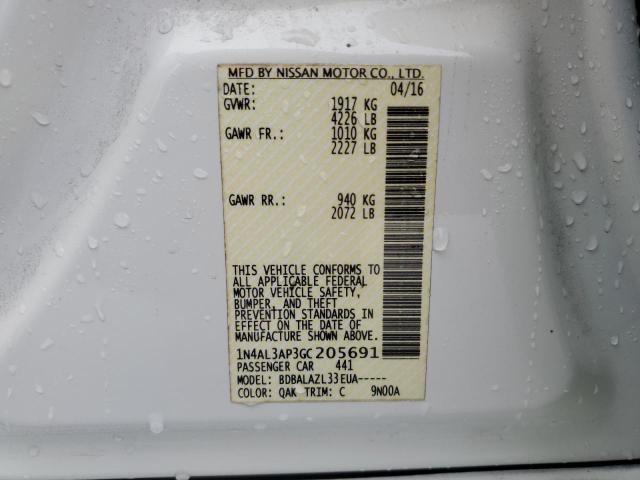 2016 NISSAN ALTIMA 2.5 - 1N4AL3AP3GC205691