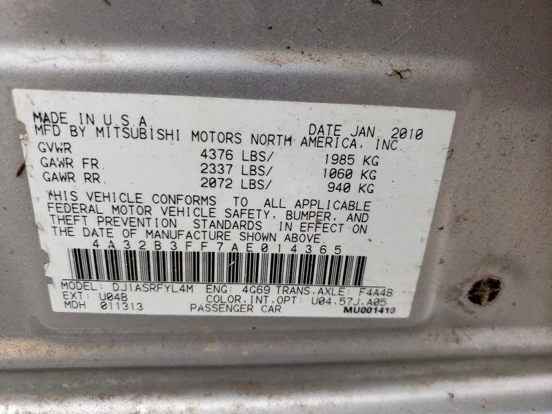 2010 MITSUBISHI GALANT ES - 4A32B3FF7AE014365
