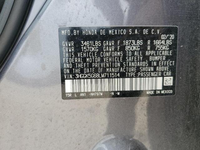 2020 HONDA FIT SPORT 3HGGK5G68LM711514