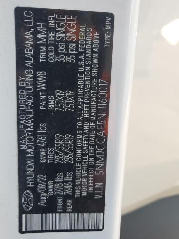 2022 HYUNDAI TUCSON SEL - 5NMJCCAE5NH160017
