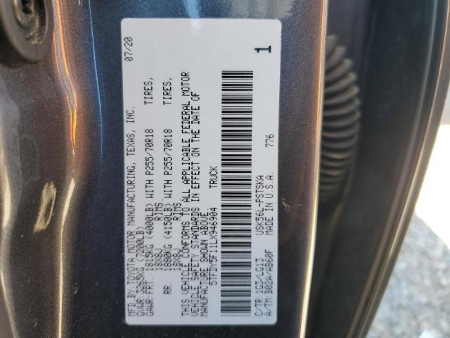 2020 TOYOTA TUNDRA CRE 5TFDY5F11LX946904