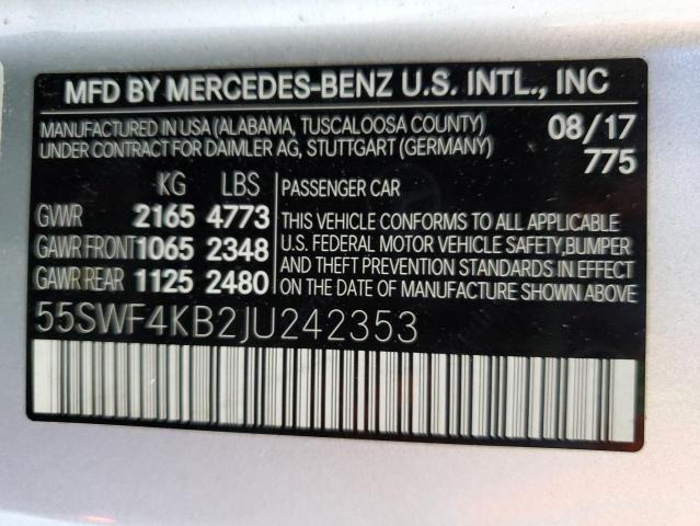 2018 MERCEDES-BENZ C 300 4MAT - 55SWF4KB2JU242353