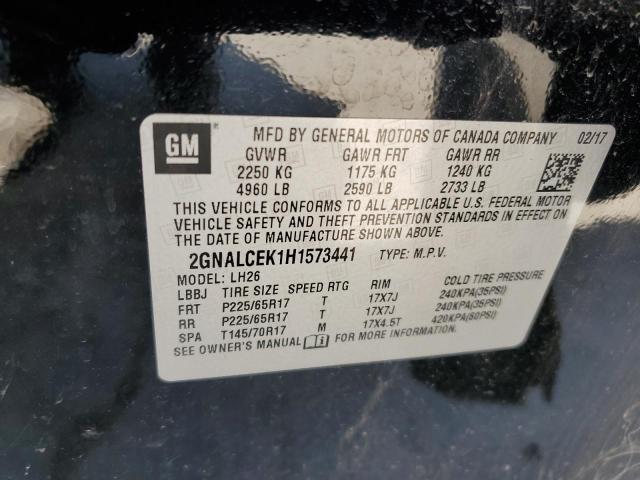 2017 CHEVROLET EQUINOX LT - 2GNALCEK1H1573441