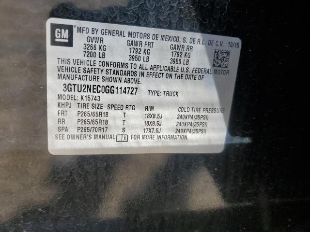 2016 GMC SIERRA K15 - 3GTU2NEC0GG114727