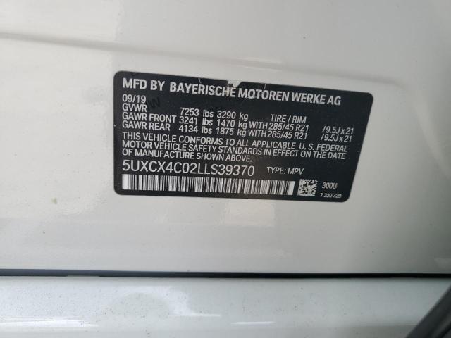 2020 BMW X7 XDRIVE5 5UXCX4C02LLS39370