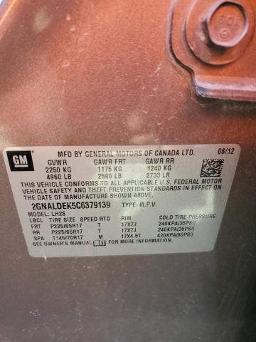2012 CHEVROLET EQUINOX LT - 2GNALDEK5C6379139