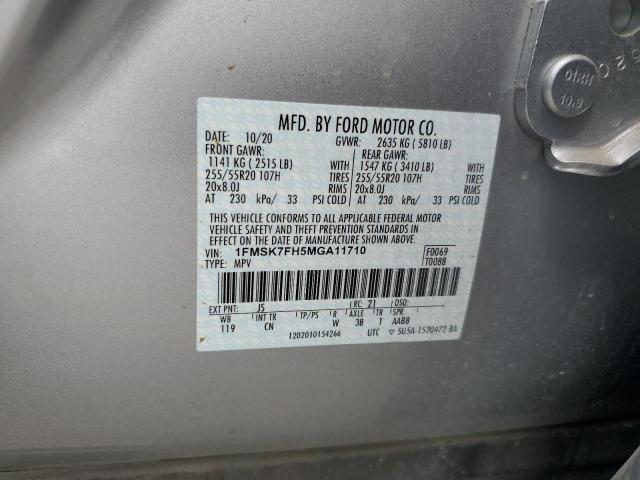 2021 FORD EXPLORER L - 1FMSK7FH5MGA11710