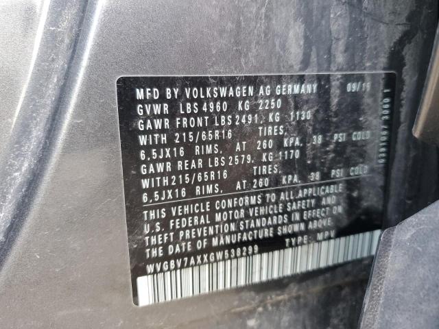 2016 VOLKSWAGEN TIGUAN S - WVGBV7AXXGW538299