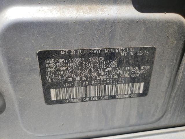 2015 SUBARU WRX JF1VA1A65F9835145
